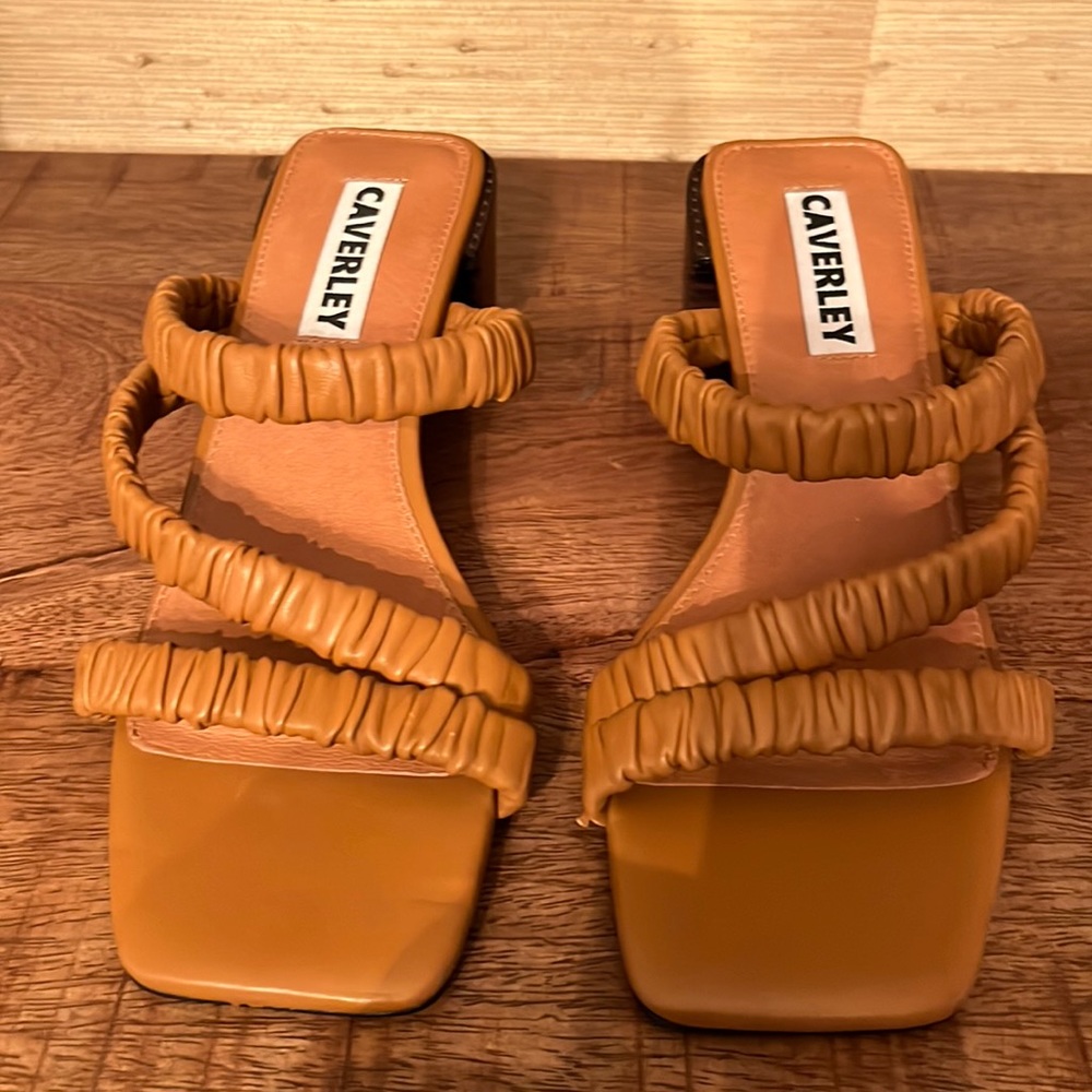 Caverley/ Anthropologie Scrunch Heeled Mules